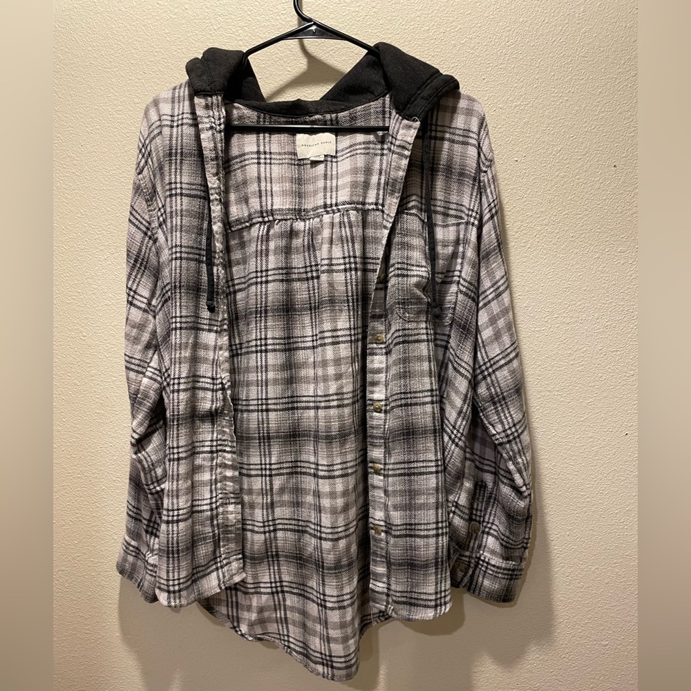American eagle flannel hoodie